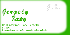 gergely kapy business card